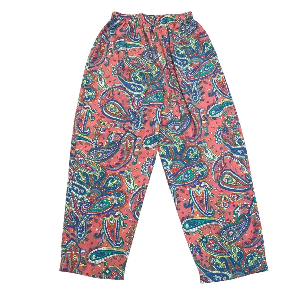 Vintage Victorias Secret Paisley Pajama Pants Pink‎ Blue Gold Lounge Sleep Small